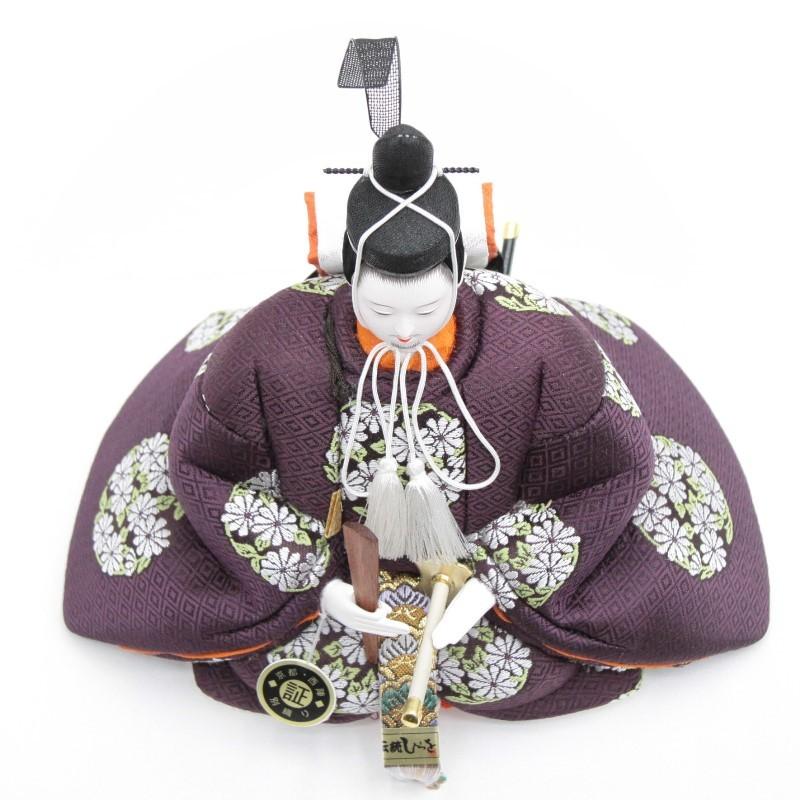 天神様人形 ケース入り 木目込み 座り大 菅原道真公 ya1003 :19hoka-ya-1003:ひな人形のあすか 通販 天神様 ガラスケース入り(衣装 正絹泥染め 紫 FUKU-R3-T21)学問の神様 菅原道真 着付け京風天神 ガラスケース飾り お名前入れ可能