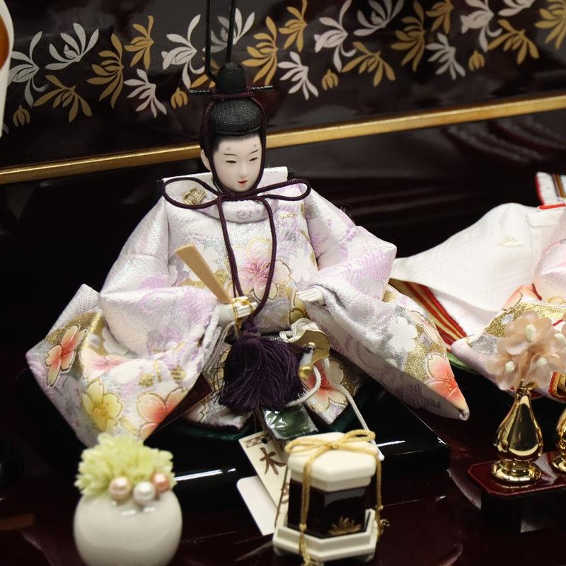 雛人形 収納飾り 夢雛 道翠 芥子 親王 金彩桜 カリノ引出し収納 2024