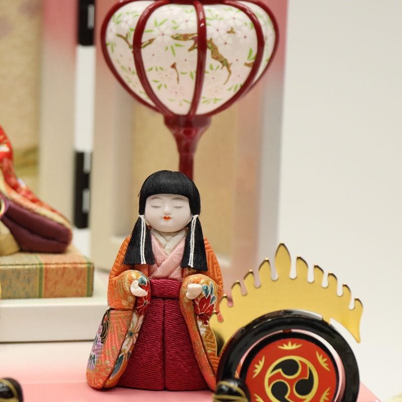 雛人形 木目込み雛 虹彩 柿沼東光 木目込十人 金彩雪輪桜ピンクぼかし