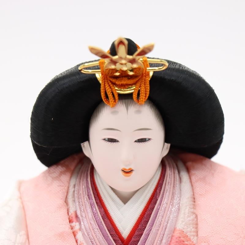 雛人形 親王平飾 舞雛 道翠 小三五 2人 幅65cm 桜刺繍 金彩源氏車屏風 木目調白