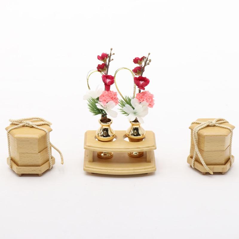 雛人形 親王平飾 舞雛 道翠 小三五 2人 幅65cm 桜刺繍 金彩源氏車屏風 木目調白