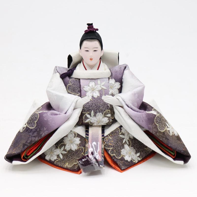雛人形 親王平飾 舞雛 道翠 小三五 2人 幅65cm 桜刺繍 金彩源氏車屏風 木目調白