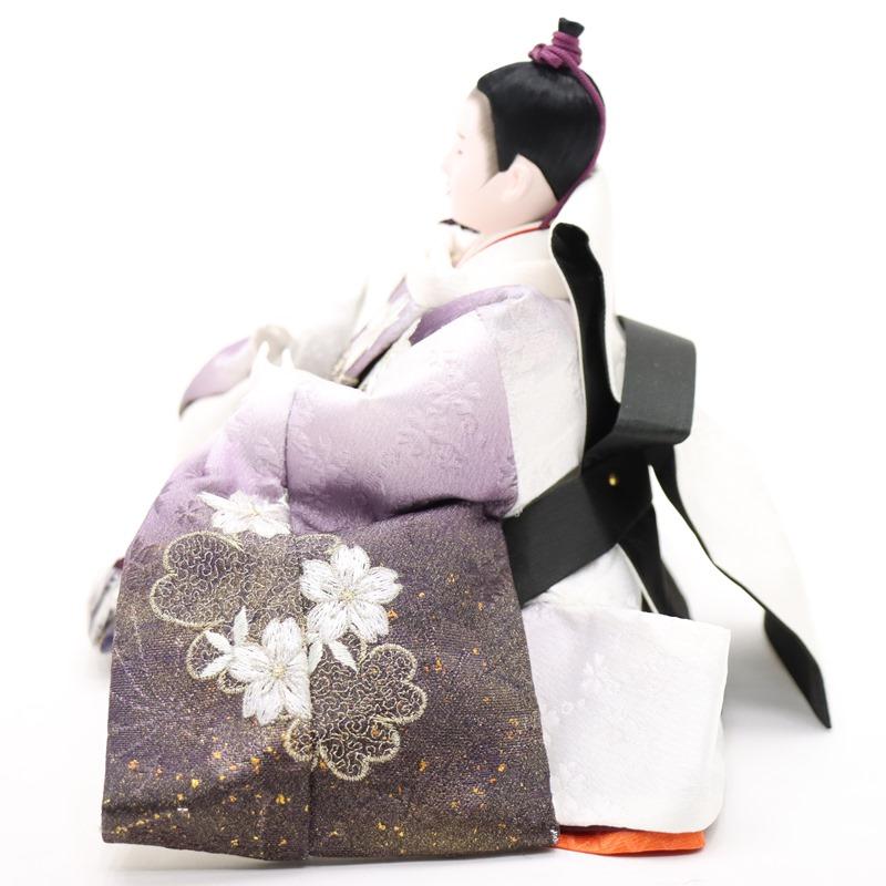 雛人形 親王平飾 舞雛 道翠 小三五 2人 幅65cm 桜刺繍 金彩源氏車屏風 木目調白