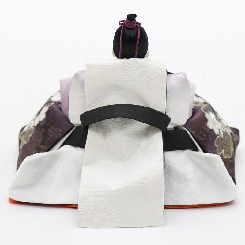 雛人形 親王平飾 舞雛 道翠 小三五 2人 幅65cm 桜刺繍 金彩源氏車屏風 木目調白