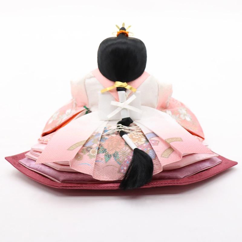 雛人形 親王平飾 舞雛 道翠 小三五 2人 幅65cm 桜刺繍 金彩源氏車屏風 木目調白