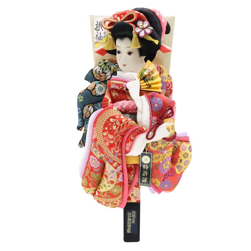 羽子板 ケース飾り 香菜 15号サイズ 高さ59cm 金襴 黒塗りの画像