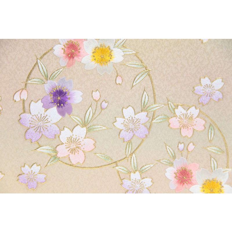 アウトレット品 雛人形屏風単品 15号三月屏風 古代 まどか刺繍金彩花丸