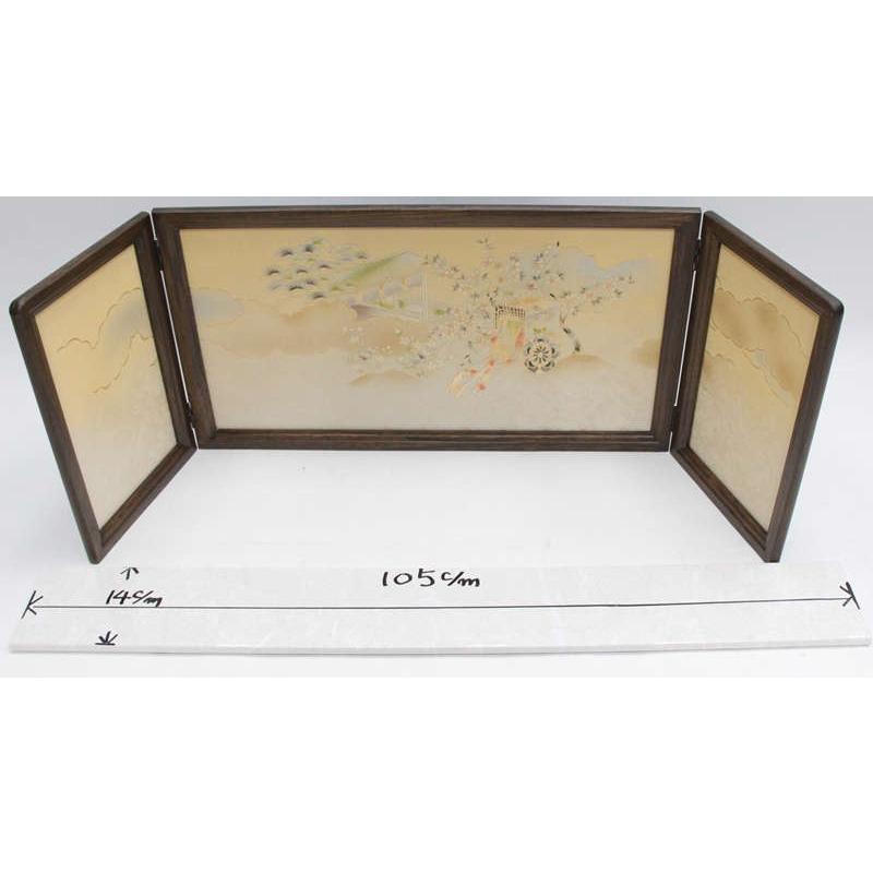 アウトレット品 雛人形屏風単品 13号三月屏風 桂 金彩御所桜飛翔柄