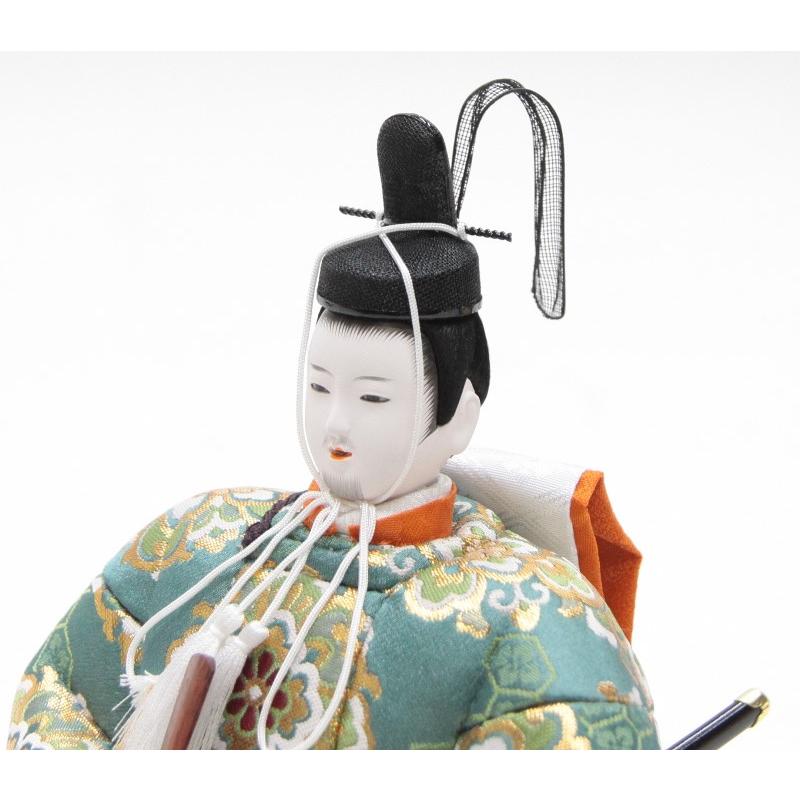 天神様人形 ケース入り 木目込み 座り大 菅原道真公(21hoka1005)金襴緑_7