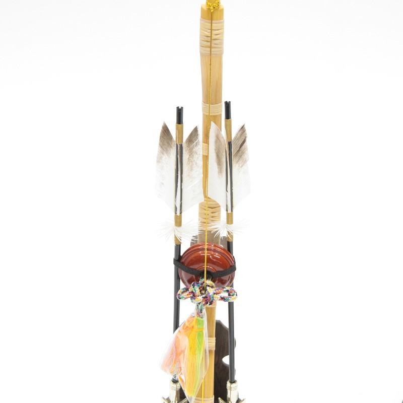 更にお値下❗️伝統的五月人形の御弓太刀揃え　金色の刀60cm　美品保管品　送料込 弓太刀】7号 弓太刀 鎖（くさり）1本矢【高さおよそ21cm】弓太刀 弓