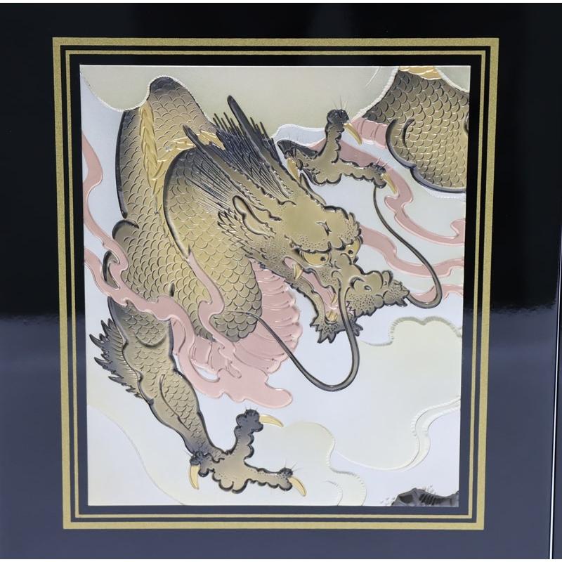 【中古美品】5月屏風屏　新箔押 アンティーク 五月人形 インテリア アウトレット品 五月人形五月屏風 屏風のみ 18号 龍虎 彫金 22a-ya