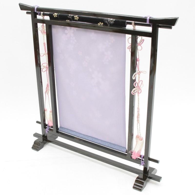 アウトレット品 雛人形三月屏風 台のみ 23号 衝立屏風 S21-2B 几帳 黒