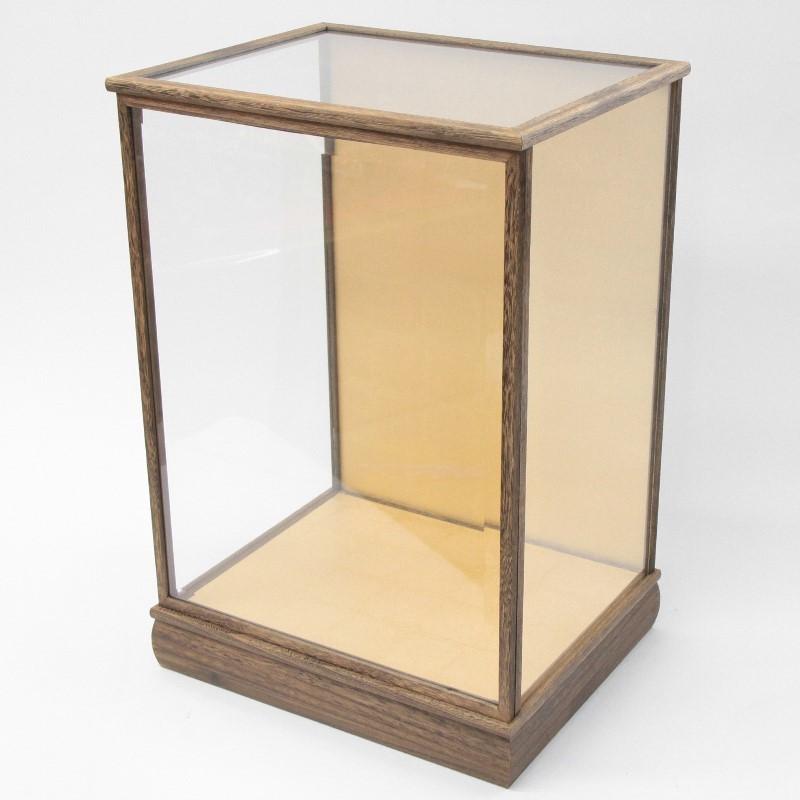 アウトレット品 人形ケース単品 39×30×52 焼桐 面取ガラス 前開き 空