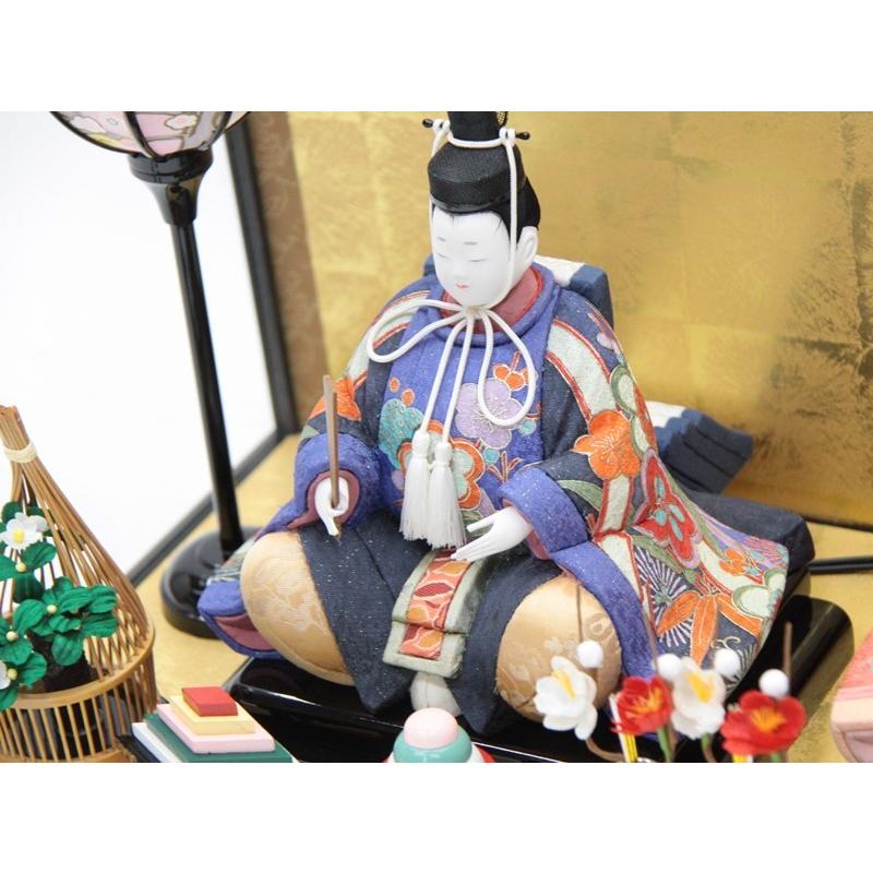 アウトレット品 雛人形ケース飾り No.475 黒塗り ガラス前開き 雪洞