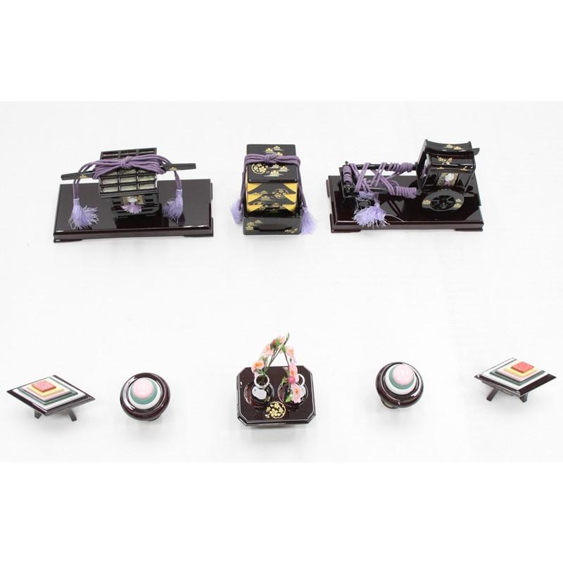 ひな人形セット アウトレット品 雛道具お道具セット 六品 25号 六点セット 金彩雪輪