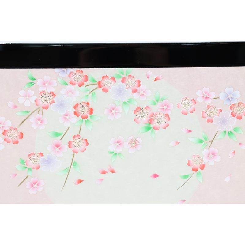 アウトレット品 雛人形三月屏風 屏風のみ 10号 黒塗万葉屏風 丸抜き
