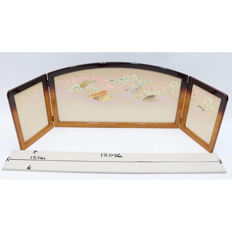 アウトレット品 雛人形三月屏風 屏風のみ 15号 金彩彩雲桜 飛翔柄 雅