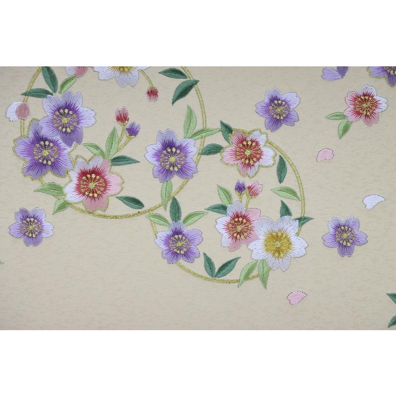 アウトレット品 雛人形三月屏風 屏風のみ 15号 刺繍花丸 雫柄 春奈