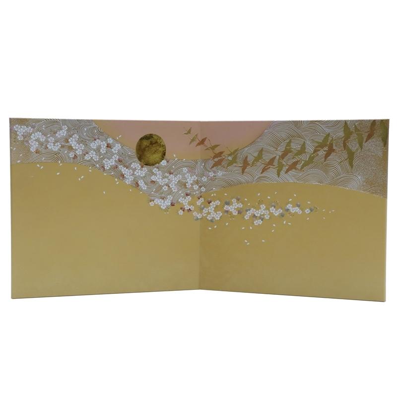 アウトレット品 雛人形三月屏風 屏風のみ 12号 群鶴 飛翔金 二曲屏風 22a-ya-2244