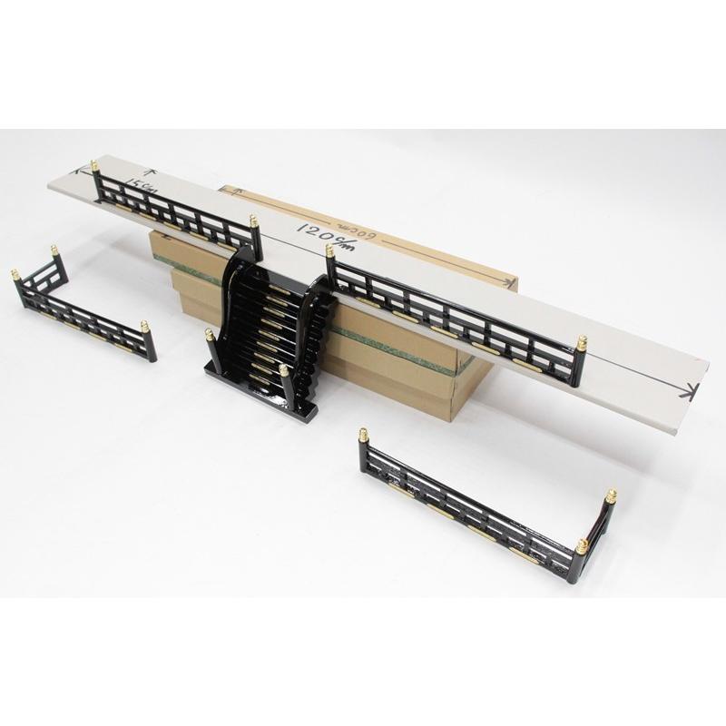 アウトレット品 雛人形道具 欄干単品 35号 一方階段 らんかん黒塗(小