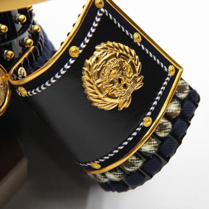 アウトレット品 五月人形兜 単品 25号 伊達政宗 紺 金色仕立 着用兜 櫃付 22a-ya-2404 アウトレット品 五月人形兜 単品 25号 伊達政宗 紺 金色仕立 着用兜 櫃付 22a ya