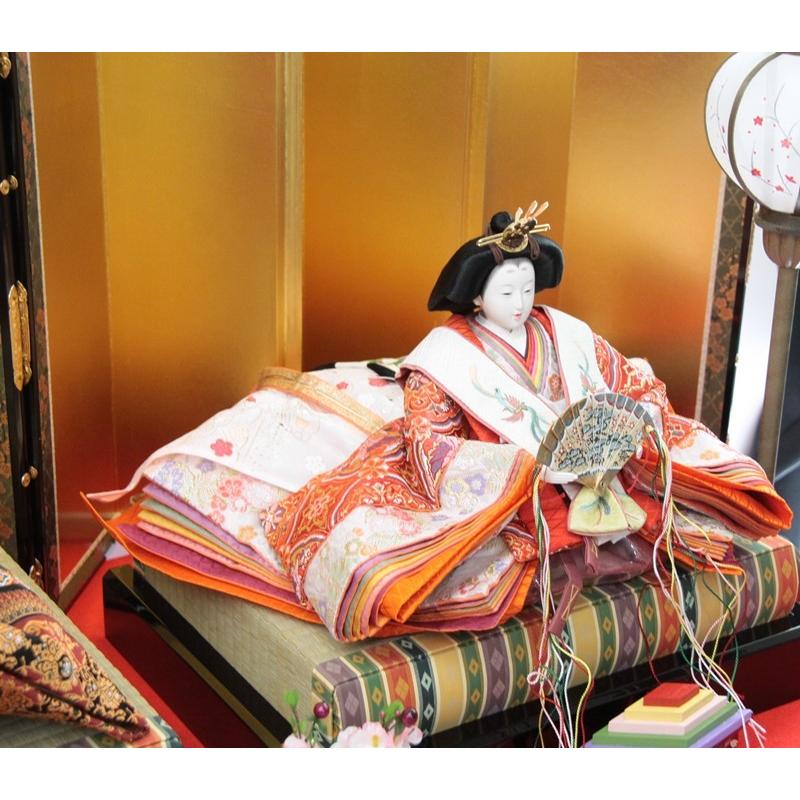 アウトレット品 雛人形五人三段飾り 五人飾りセット 草園 金沢箔 アウトレット品 雛人形五人三段飾り 五人飾りセット 草園 金沢箔