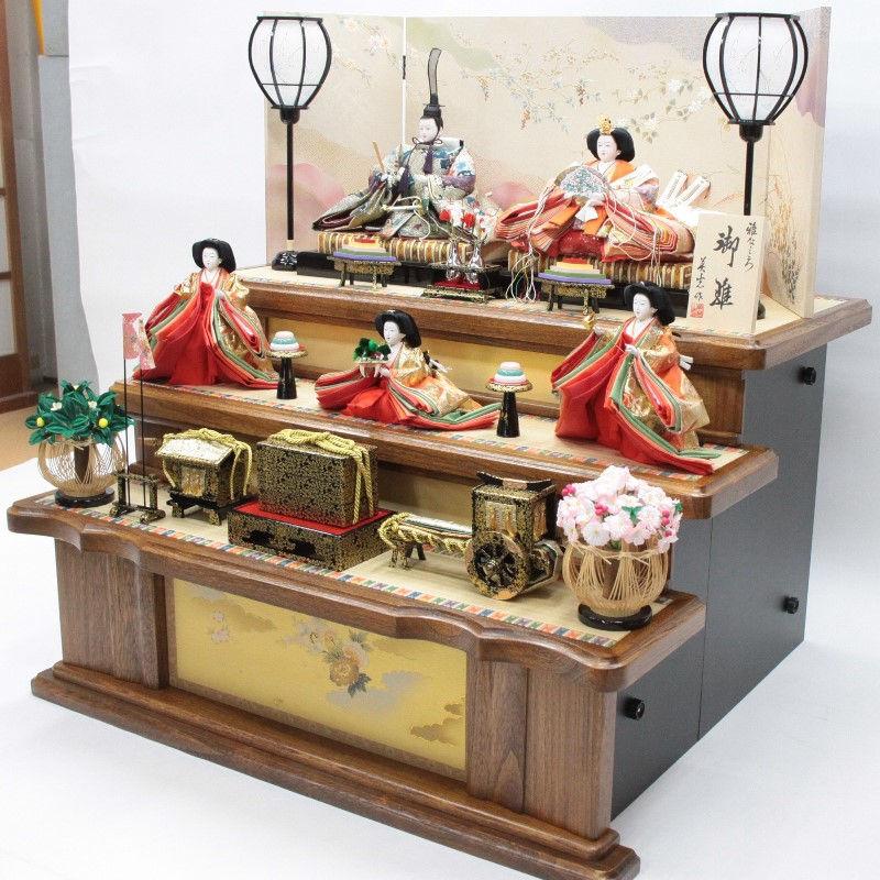アウトレット品 雛人形五人三段飾り 五人飾りセット 彩華セット 22a-ya