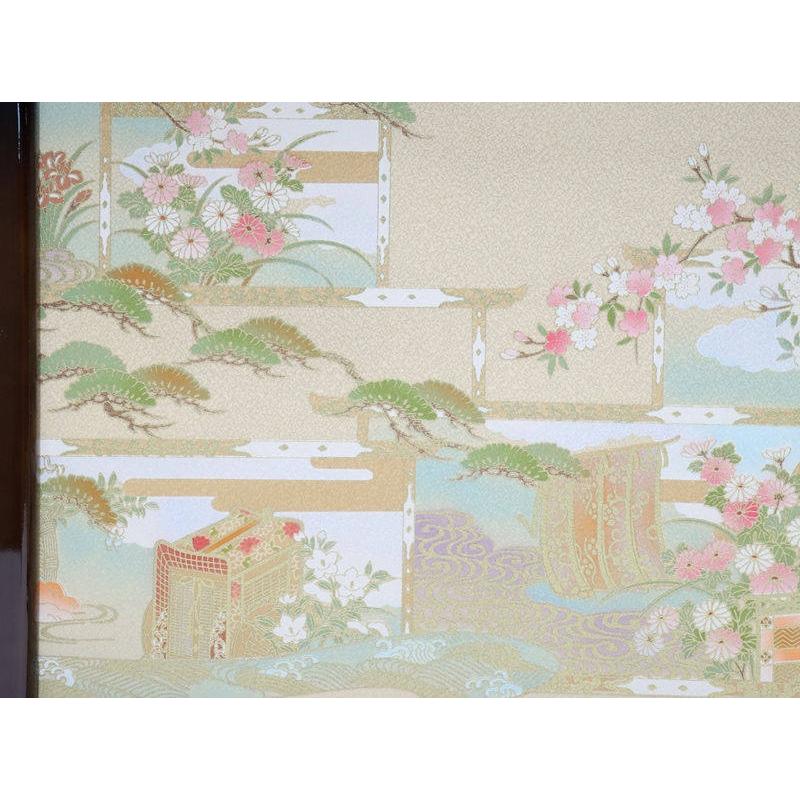 逃げ道品 雛人形 三月屏風 屏風のみ 16号 別注43A-8 塗桐B(絵巻) 三曲屏風 23a-ya-0082