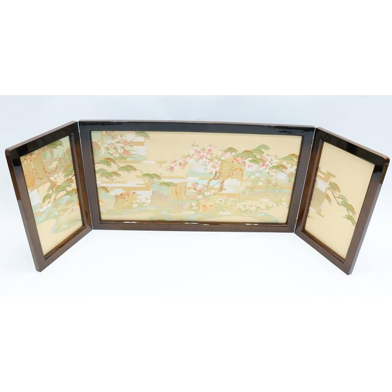逃げ道品 雛人形 三月屏風 屏風のみ 16号 別注43A-8 塗桐B(絵巻) 三曲屏風 23a-ya-0082