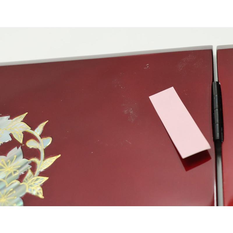 アウトレット品 屏風 屏風のみ 11号 二曲一双屏風 螺鈿花丸 曙塗 23a
