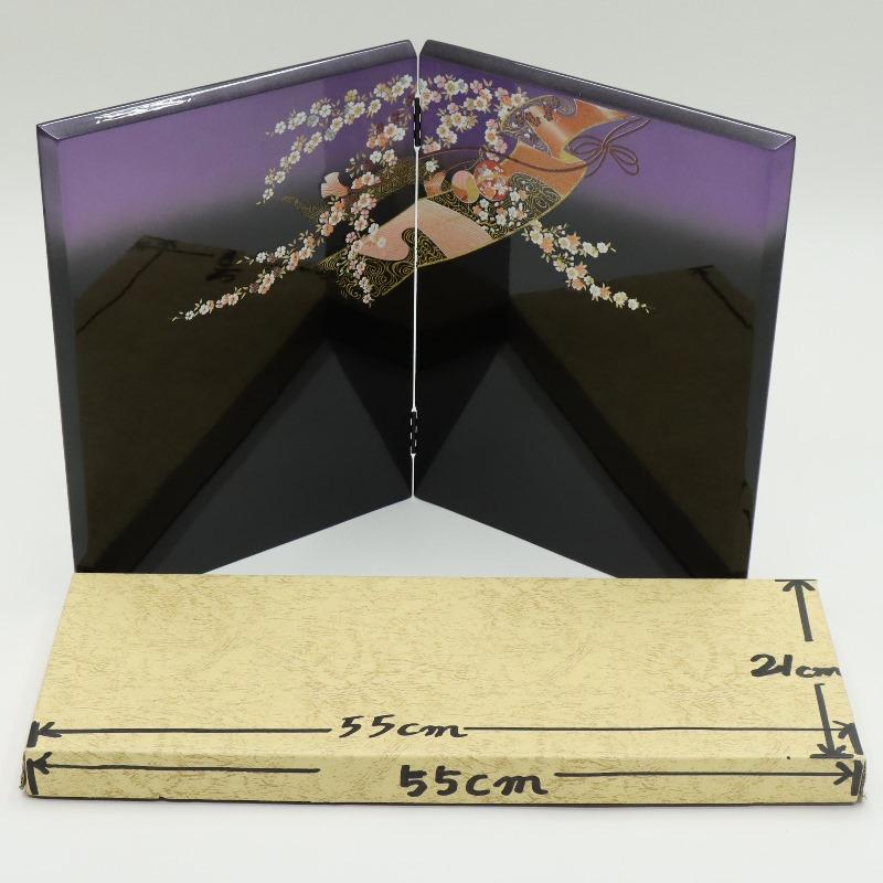 アウトレット品 屏風 屏風のみ 13号 二曲屏風 パープルぼかしすだれ