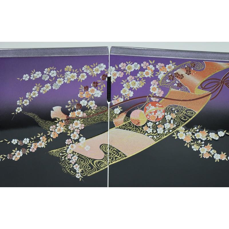 屏風 更更更に10％値下げしました。 アウトレット品 屏風 屏風のみ 13号 二曲屏風 パープルぼかしすだれ