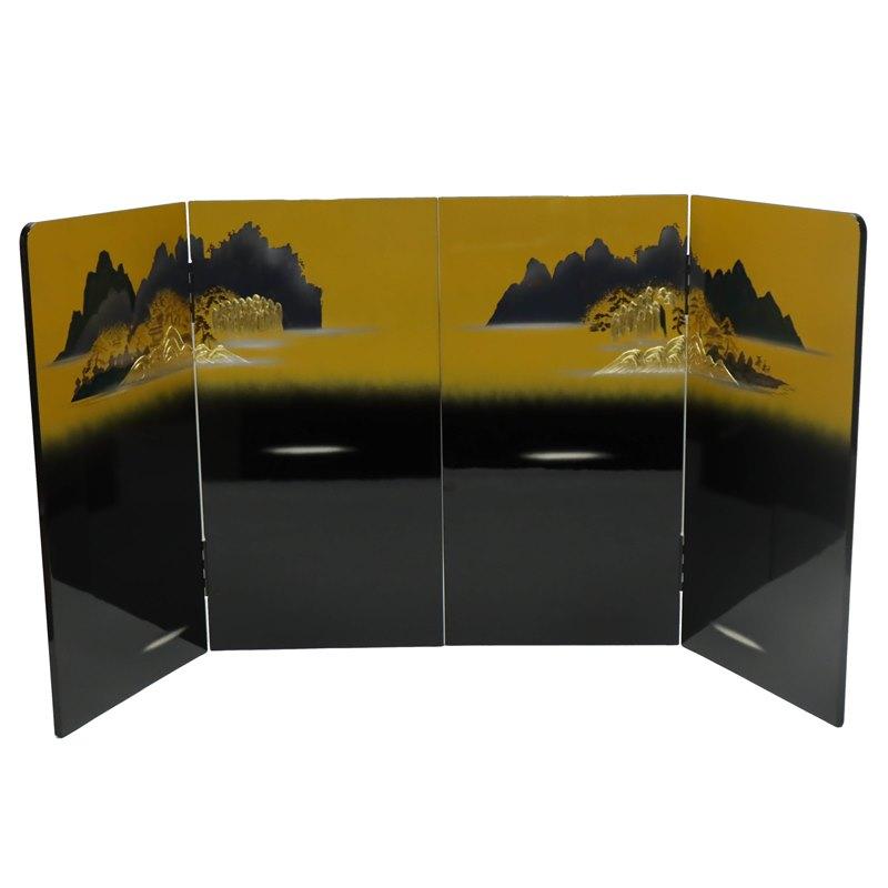 アウトレット品 屏風 屏風のみ 26号 二曲一双屏風 黒塗Gボカシ屏風  