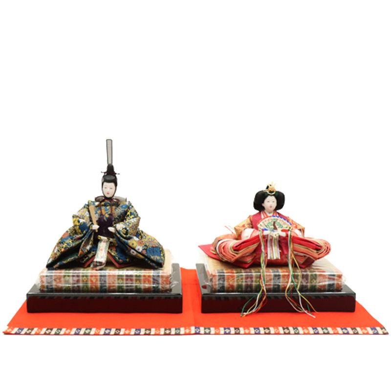 アウトレット品 雛人形 親王単品 人形のみ 三五親王 唐草紺 赤毛