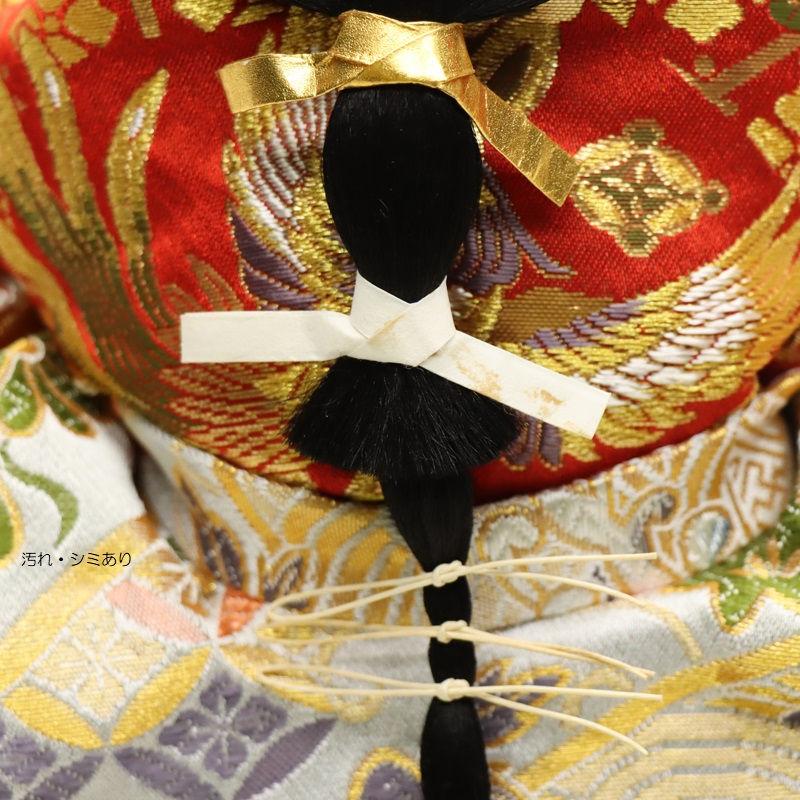 アウトレット品 雛人形 三人官女単品 人形のみ 六寸 両袖脱ぎ 金襴（朱