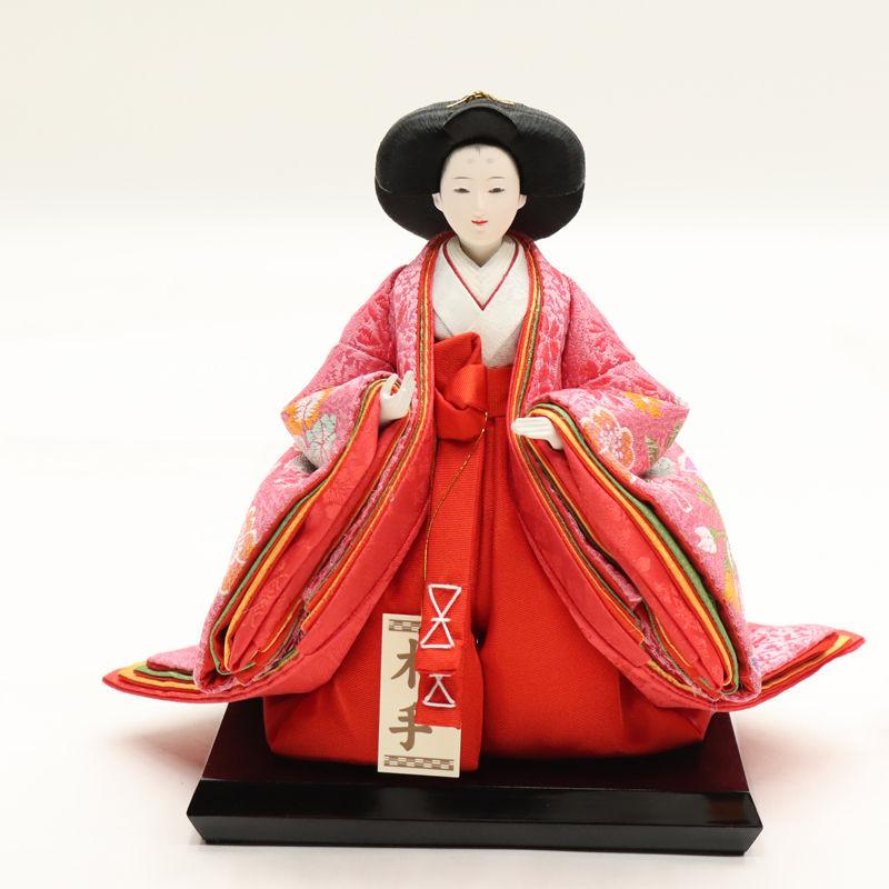 アウトレット品 雛人形 三人官女単品 人形のみ 高さ18cm ピンク 木手