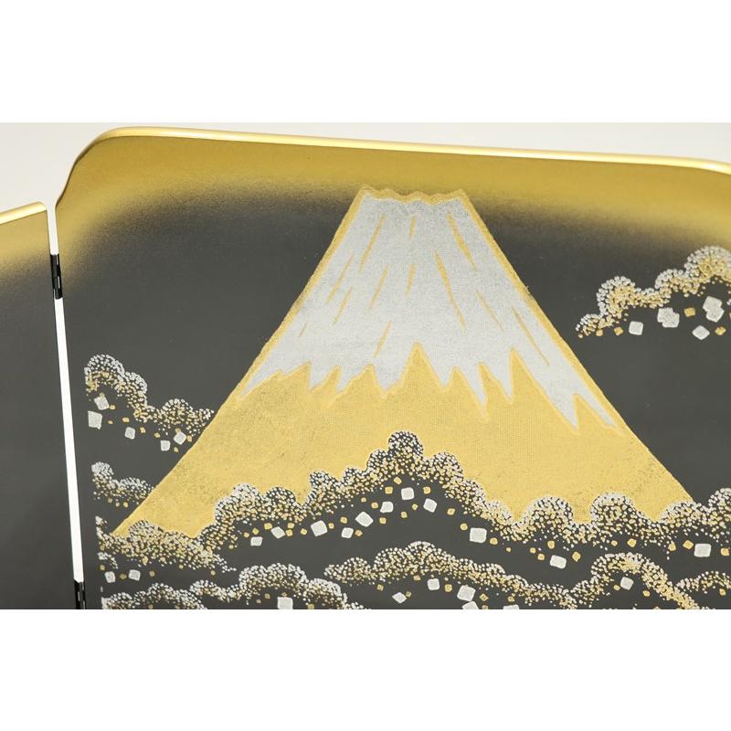 アウトレット品 屏風 単品 11号 金箔押 二曲屏風 雲山 24a-ya-0493の画像