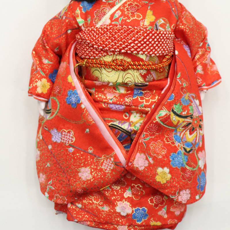 アウトレット品 雛人形 市松人形 10号 座り市松 遊 桜まり 赤