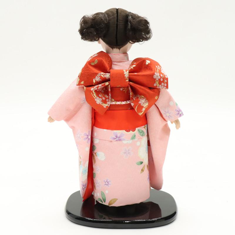 アウトレット品 雛人形 市松人形 11号 桃 友禅 25a-ya-0067 : ちぐさや