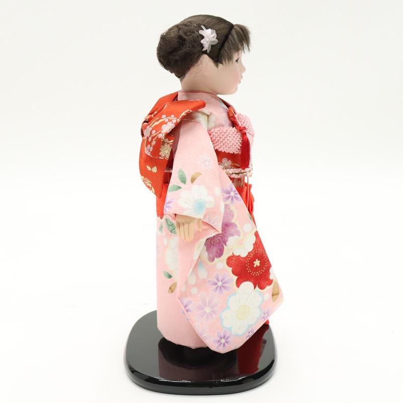 アウトレット品 雛人形 市松人形 11号 桃 友禅 25a-ya-0067 : ちぐさや