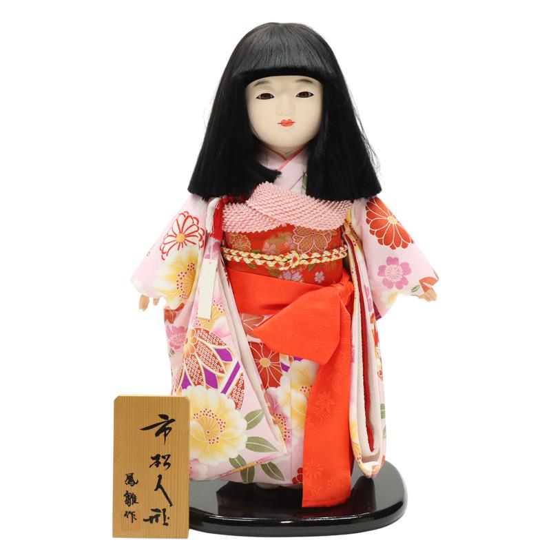 アウトレット品 雛人形 市松人形 13号 桃（まり・ボカシ） 友禅 25a-ya