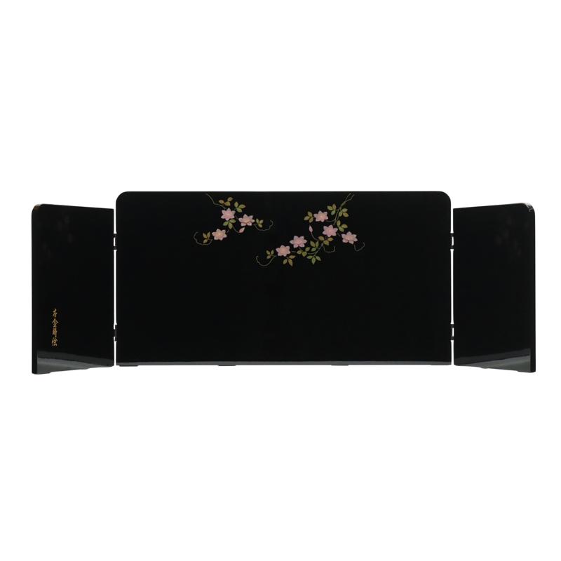 アウトレット品 インテリア 屏風単品 13号 鉄仙 本金蒔絵 三曲屏風 25a