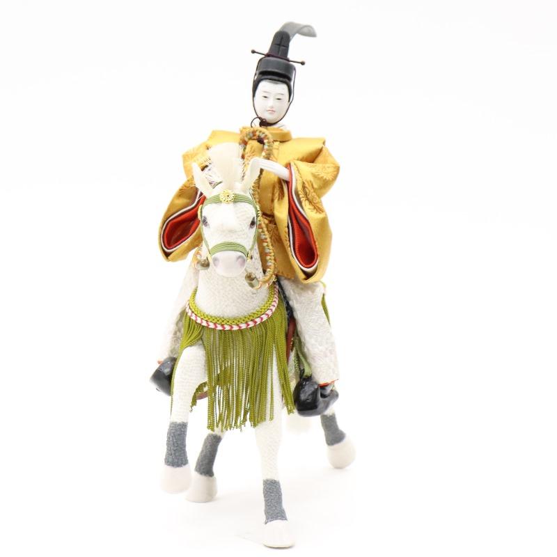 アウトレット品 五月人形 その他人形単品 馬上武官 白馬/黄着物 26a-ya-0516