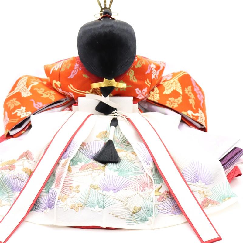 アウトレット品 雛人形 親王単品 鳳凰文 京八番 殿：紫系/姫：赤系衣裳 2人 26a-ya-0584_13