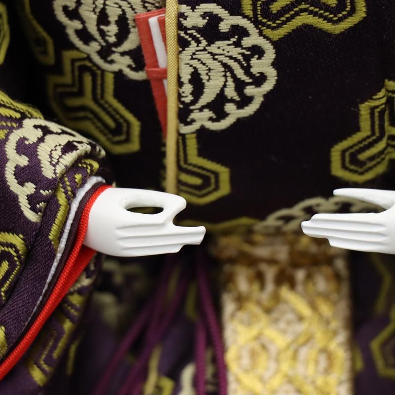 アウトレット品 雛人形 親王単品 鳳凰文 京八番 殿：紫系/姫：赤系衣裳 2人 26a-ya-0584_17