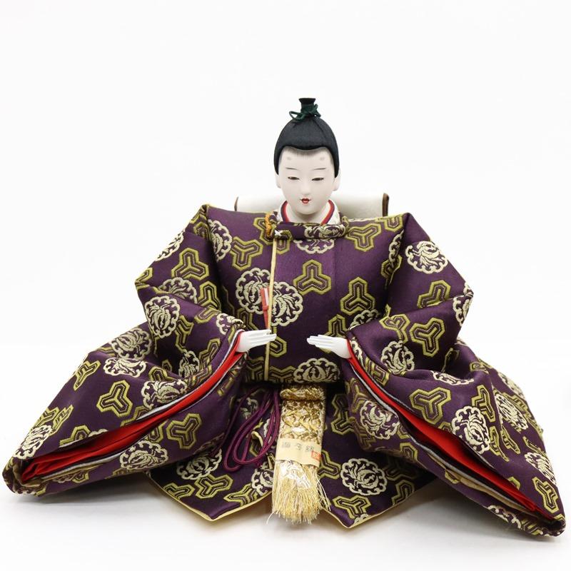 アウトレット品 雛人形 親王単品 鳳凰文 京八番 殿：紫系/姫：赤系衣裳 2人 26a-ya-0584_7