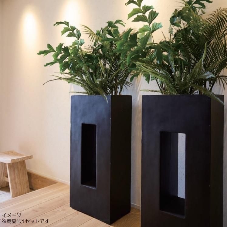 人工観葉植物 フルセット 中窓トールプランター（ブラック） /ヤシミックスプランツ （1セット） MIRAKANA_2