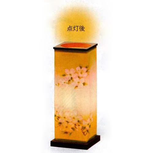 盆提灯 岐阜提灯 灯籠 四角型 のどか340 花柄 クリーム (1972