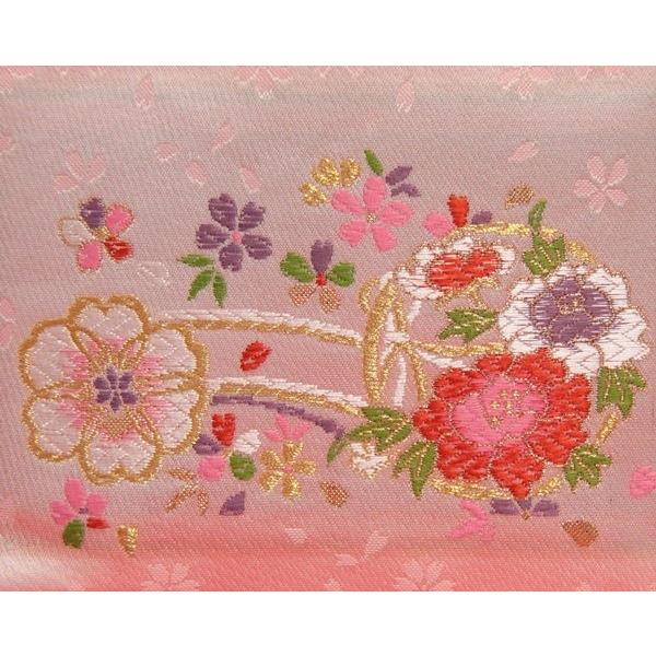 名前旗 花車 ピンク生地 茶色刺繍文字 特中 スタンド付き 3-oh-m-tの画像