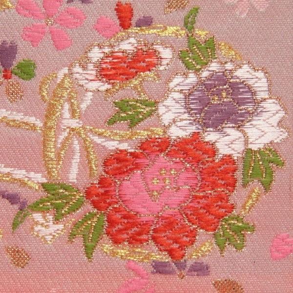名前旗 花車 ピンク生地 茶色刺繍文字 特中 スタンド付き 3-oh-m-tの画像